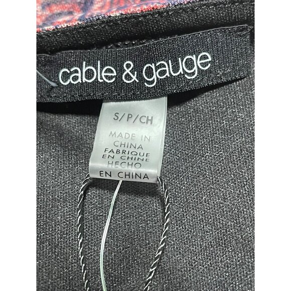 Sleeveless Black & Red Patterned Cowl Neck RuchedTop By Cable & Gauge Womens S - Picture 6 of 10